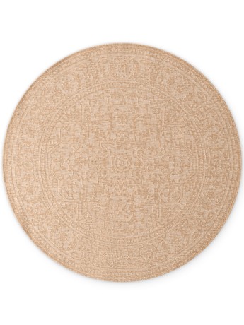Przejdź do produktu Dywan zewnętrzny dwustronny Duet beżowo-kremowy 160 cm x 160 cm koło