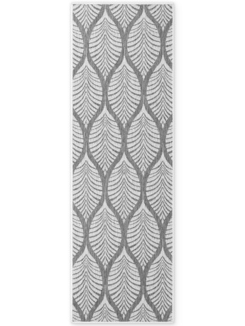 Przejdź do produktu Dywan zewnętrzny dwustronny Duet Liście szaro-kremowy 80 cm x 250 cm