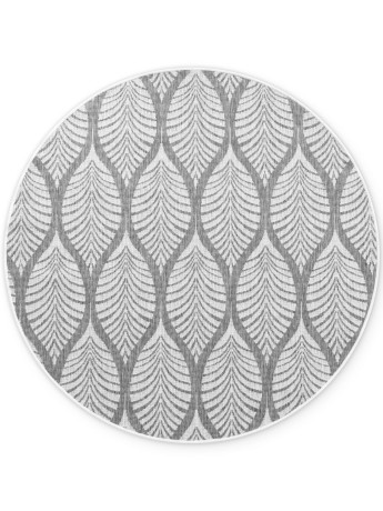 Przejdź do produktu Dywan zewnętrzny dwustronny Duet Liście szaro-kremowy 160 cm x 160 cm