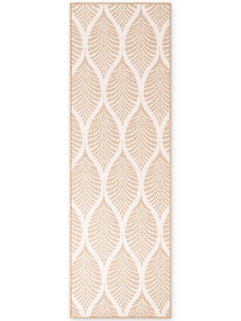 Przejdź do produktu Dywan zewnętrzny dwustronny Duet Liście beżowo-kremowy 80 cm x 250 cm