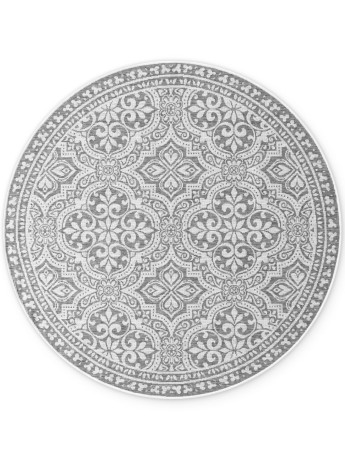 Przejdź do produktu Dywan zewnętrzny dwustronny Duet Ornament szaro-kremowy 160 cm x 160 cm koło