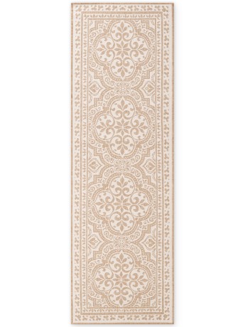 Przejdź do produktu Dywan zewnętrzny dwustronny Duet Ornament beżowo-kremowy 80 cm x 250 cm