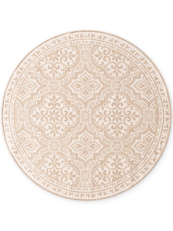 Przejdź do produktu Dywan zewnętrzny dwustronny Duet Ornament beżowo-kremowy 160 cm x 160 cm koło