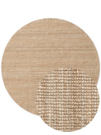 Przejdź do produktu Dywan naturalny jutowy ręcznie tkany Boucle naturalnie złoty 160 cm x 160 cm koło