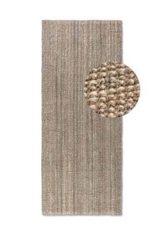 Przejdź do produktu Dywan naturalny jutowy ręcznie tkany Boucle brązowo-szary 80 cm x 200 cm