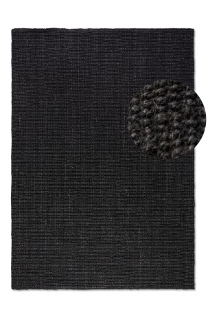 Przejdź do produktu Dywan naturalny jutowy ręcznie tkany Boucle czarny 160 cm x 230 cm