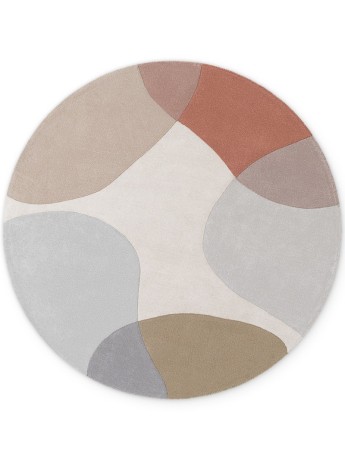 Przejdź do produktu Dywan wełniany premium Ted Baker Hackney wielokolorowy nowoczesny wzór koło 200 cm x 200 cm