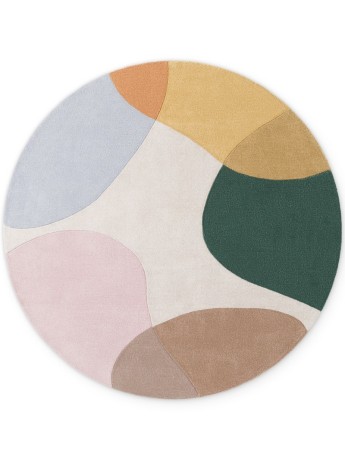 Przejdź do produktu Dywan wełniany premium Ted Baker Hackney kolorowy designerski nowoczesny wzór koło 200 cm x 200 cm