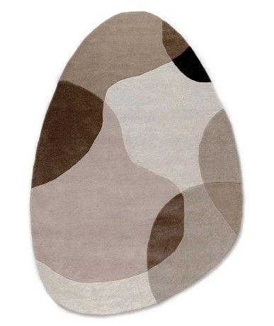 Przejdź do produktu Dywan wełniany Dune ręcznie tkany Łagodne Formy - Beżowo-Brązowy owalny 120x170 cm