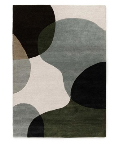 Przejdź do produktu Dywan wełniany Dune ręcznie tkany Łagodne Formy Zielony 120x170 cm