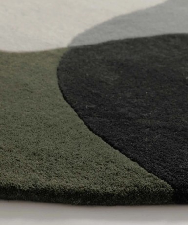 Przejdź do produktu Dywan wełniany Dune ręcznie tkany Łagodne Formy Zielony koło 200 x 200 cm