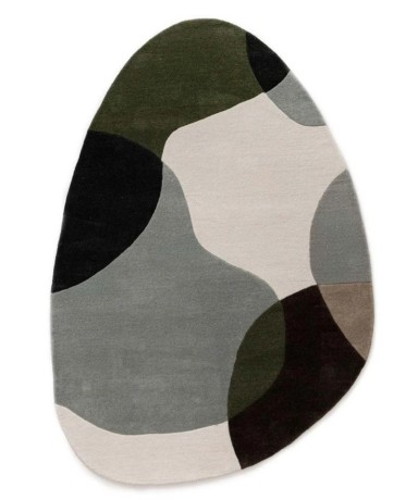 Przejdź do produktu Dywan wełniany Dune ręcznie tkany Łagodne Formy Zielony 120x170 cm