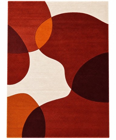 Przejdź do produktu Dywan wełniany Dune ręcznie tkany Łagodne Formy Terrakota 160x230 cm