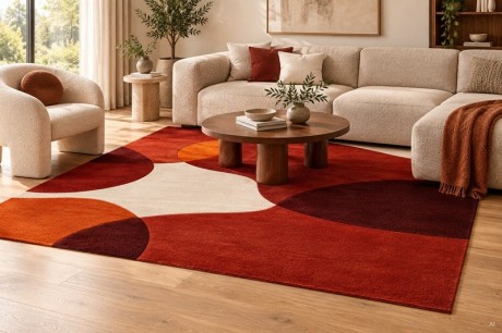 Przejdź do produktu Dywan wełniany Dune ręcznie tkany Łagodne Formy Terrakota 240 x 340 cm