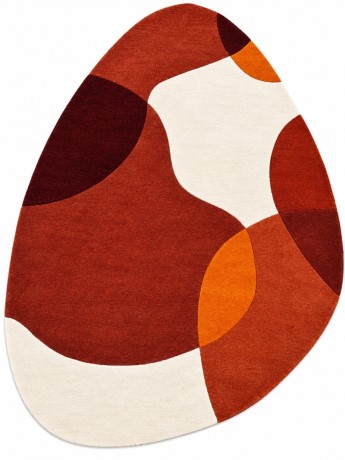 Przejdź do produktu Dywan wełniany Dune ręcznie tkany Łagodne Formy Terrakota owalny 120x170 cm