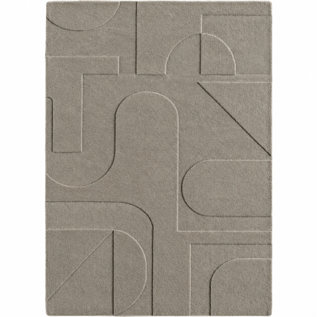 Przejdź do produktu Dywan nowoczesny 3D Pompei Geometria II szaro-beżowy 240 cm x 340 cm