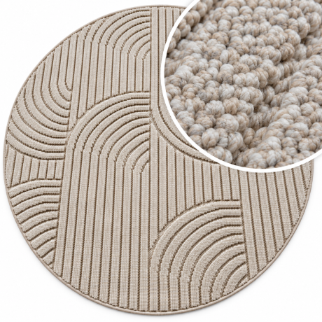 Przejdź do produktu Dywan nowoczesny Helix Geometria beżowy koło 80 cm x 80 cm