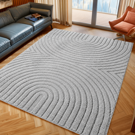 Przejdź do produktu Dywan nowoczesny 3D Art szary Geometria 80 cm x 150 cm