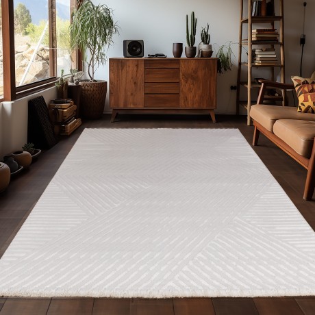 Przejdź do produktu Dywan 3D nowoczesny Sahara Wstęga kremowy 80 cm x 250 cm