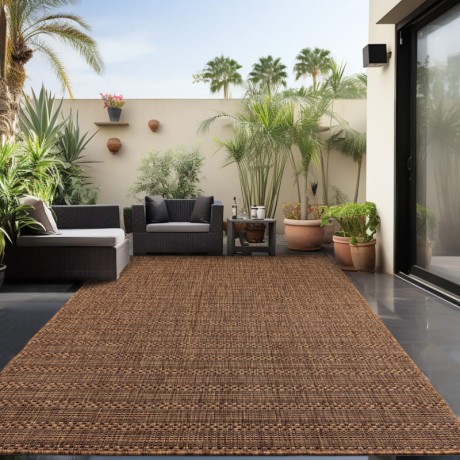 Przejdź do produktu Dywan zewnętrzny Zagora Paseczki ceglany 140 cm x 200 cm
