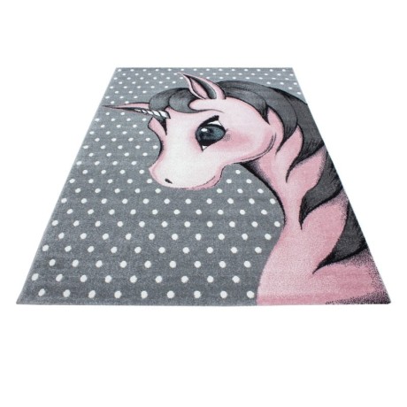 Przejdź do produktu Dywan dziecięcy Kids jednorożec szaro-różowy 140 cm x 200 cm