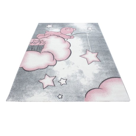 Przejdź do produktu Dywan dziecięcy Kids Miś szaro-różowy 120 cm x 170 cm