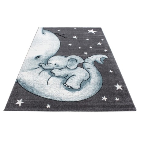 Przejdź do produktu Dywan dziecięcy Kids Słoniki szaro-niebieski 120 cm x 170 cm 