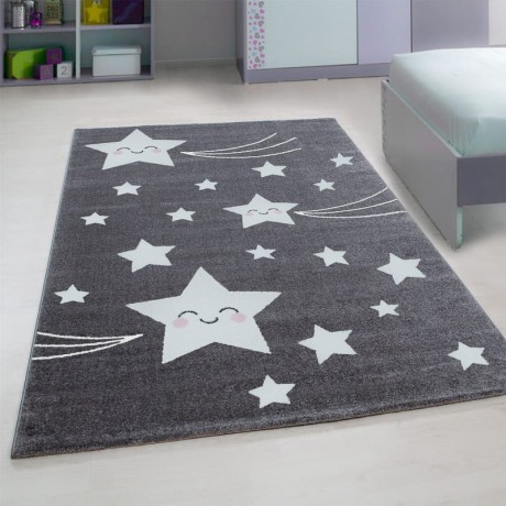 Przejdź do produktu Dywan dziecięcy Kids gwiazdki szare 120 cm x 170 cm 
