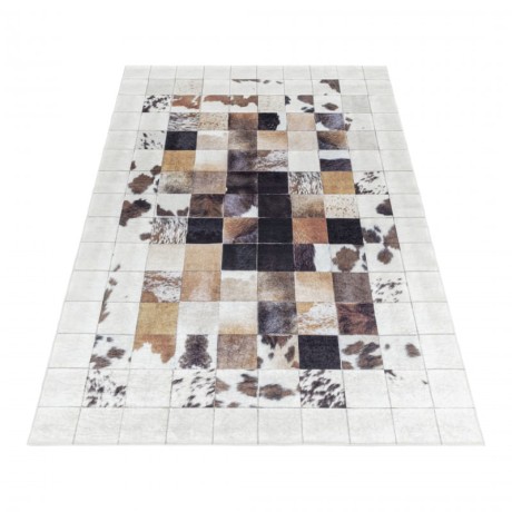Przejdź do produktu Dywan drukowany antypoślizgowy Fiesta patchwork skóry 140 cm x 200 cm 
