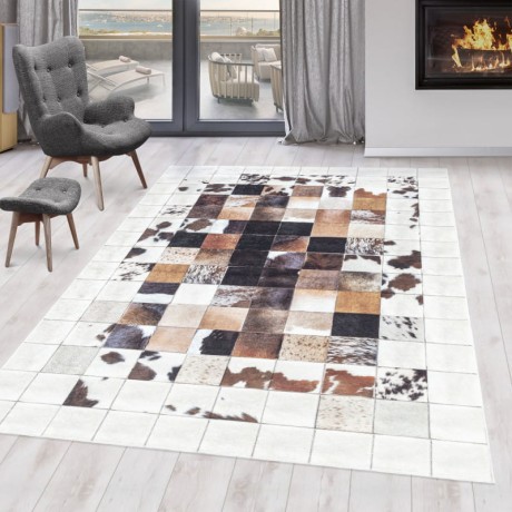 Przejdź do produktu Dywan drukowany antypoślizgowy Fiesta patchwork skóry 160 cm x 230 cm 